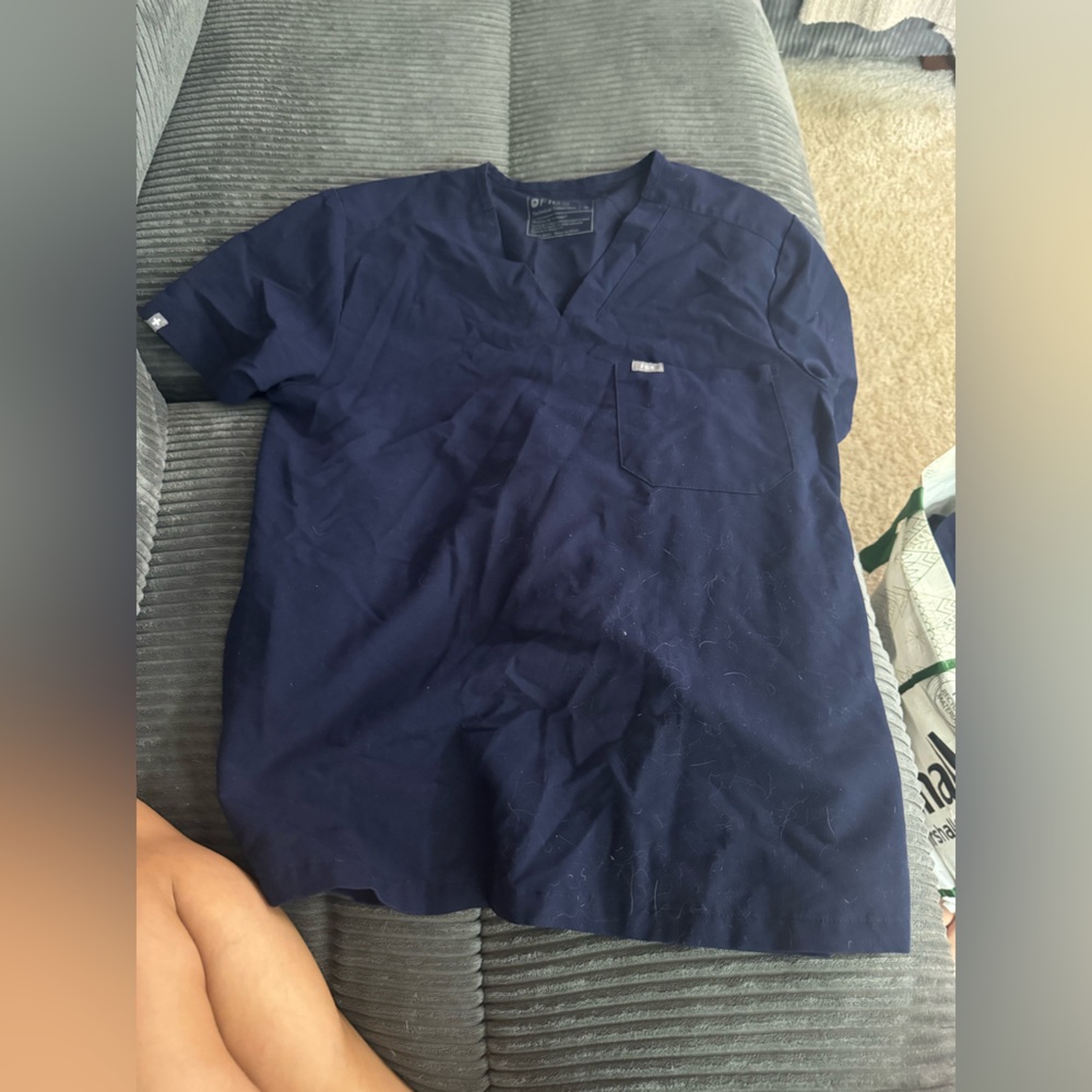 Figs Blue Scrub Top - Medium